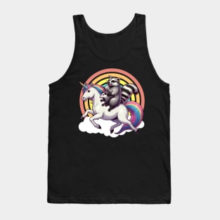 Raccoon and Possum Riding a Unicorn Tank Top